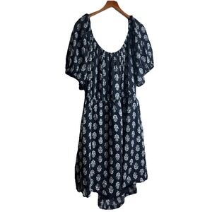 Old navy Dress Puff Sleeve Tie back Swing Dress 4X Black‎ Cut Out Whimsigoth